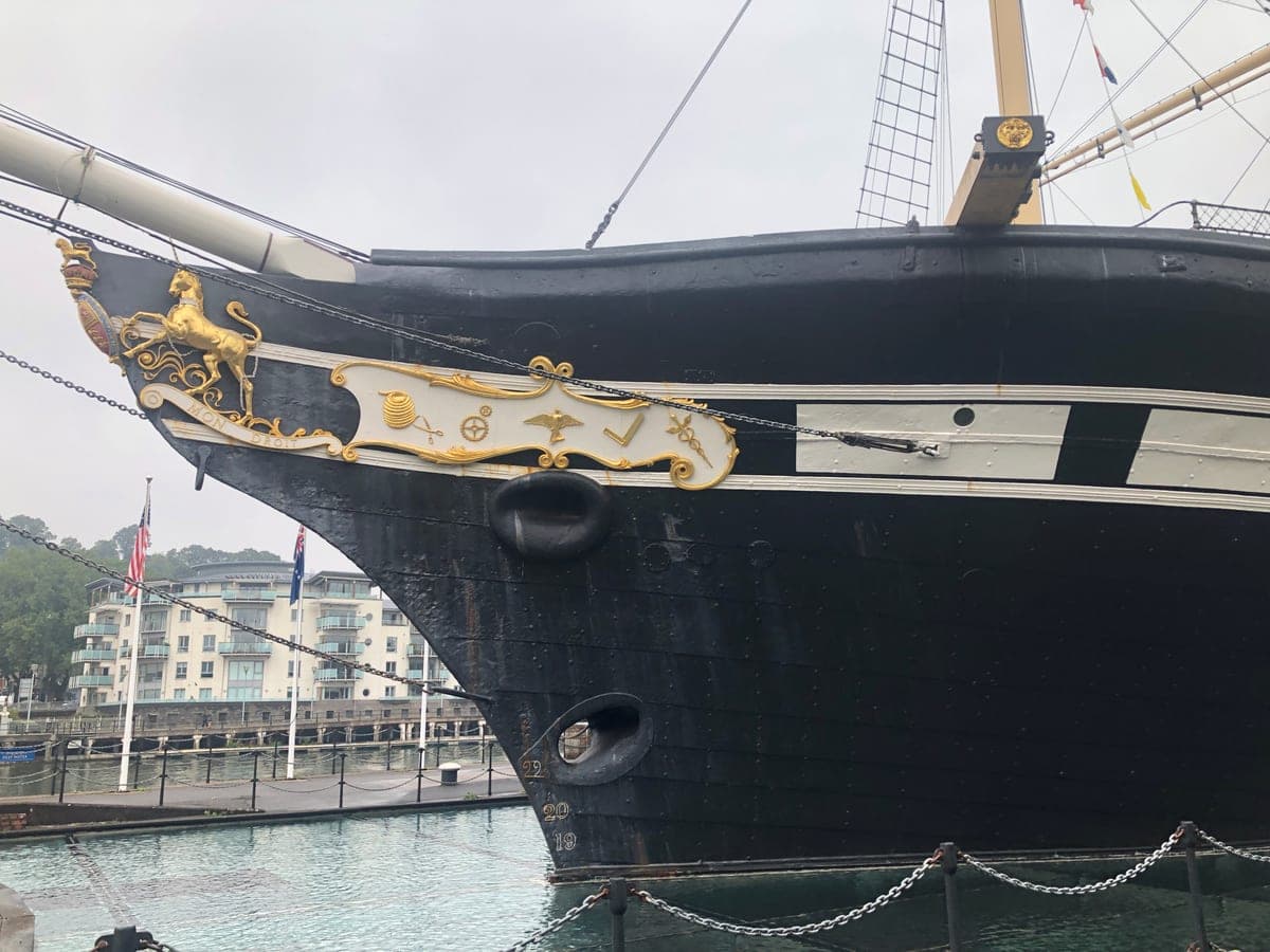 Prova navei SS Great Britain în docul uscat din Bristol.